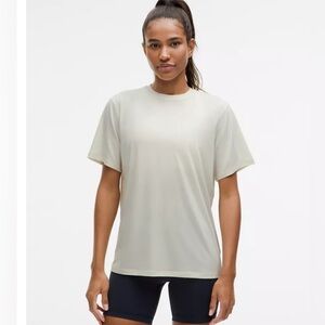 lululemon athletica size 12 Bone Jersey Training short sleeve shirt